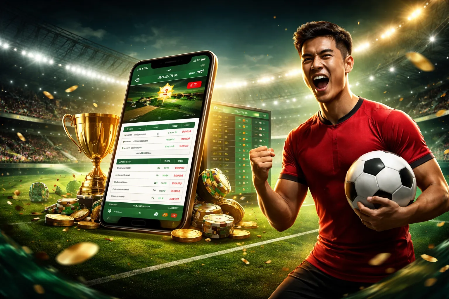 Sân vận động Esport với đầy đủ người hâm mộ và thương hiệu tha casino